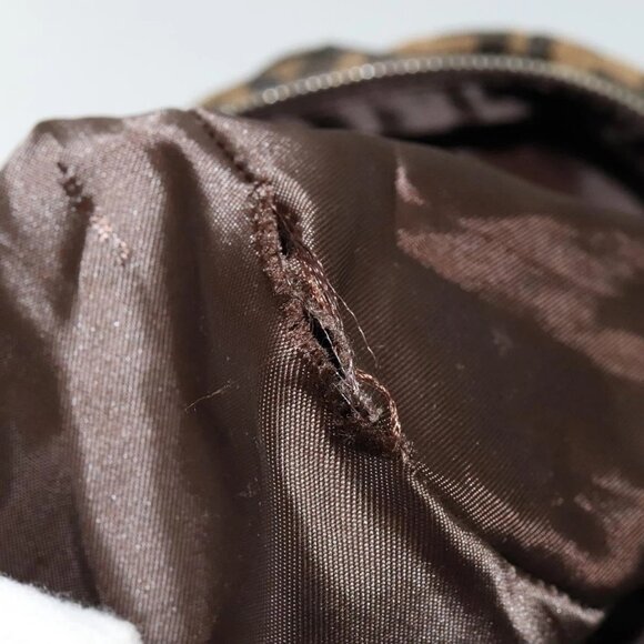 FENDI Zucca Canvas Hand Bag Black Brown Auth ar13658 - Picture 10 of 16